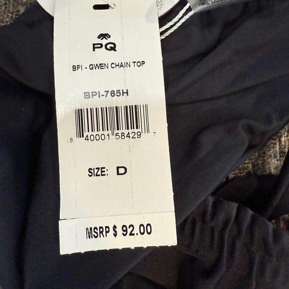 PQ Swim Black Gwen Chain Bikini Top Sz D-Cup NWT - Picture 6 of 10